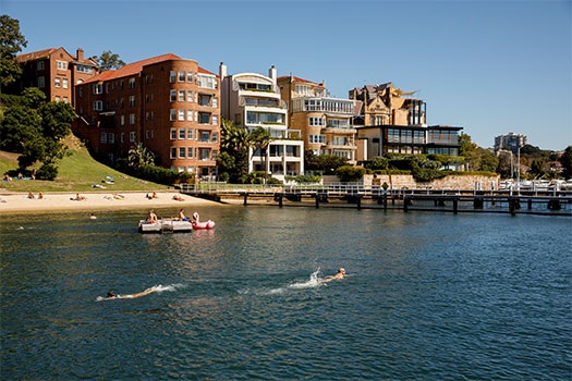 People swimming at Murray Rose Pool