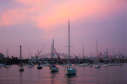 Rushcutters Bay at sunset