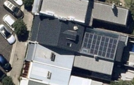 rooftop solar in Paddington roof from overhead