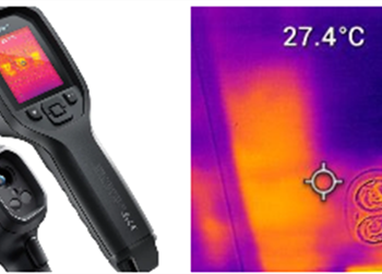 thermal camera and ceiling with missing insulation